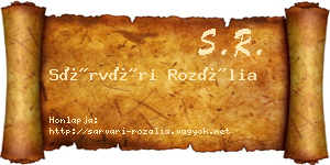 Sárvári Rozália névjegykártya